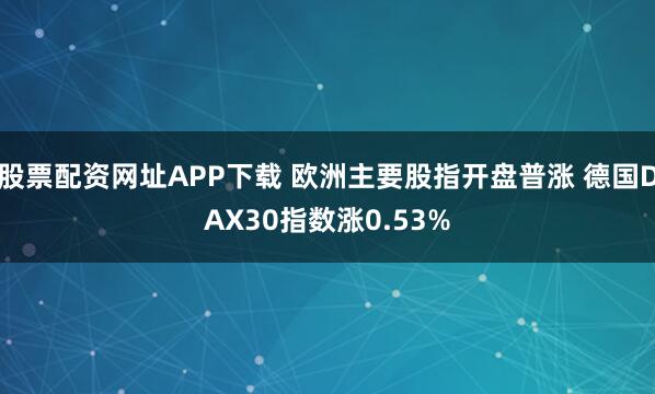 股票配资网址APP下载 欧洲主要股指开盘普涨 德国DAX30指数涨0.53%