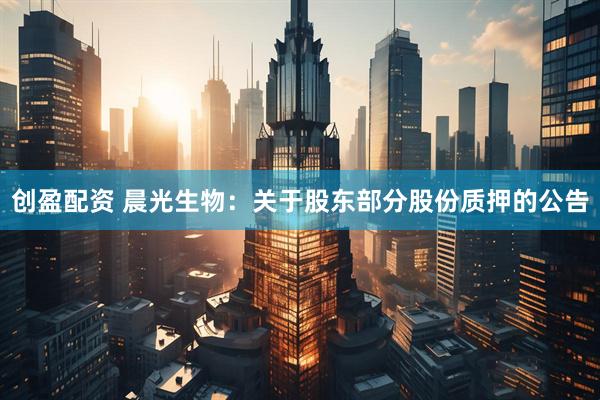创盈配资 晨光生物：关于股东部分股份质押的公告