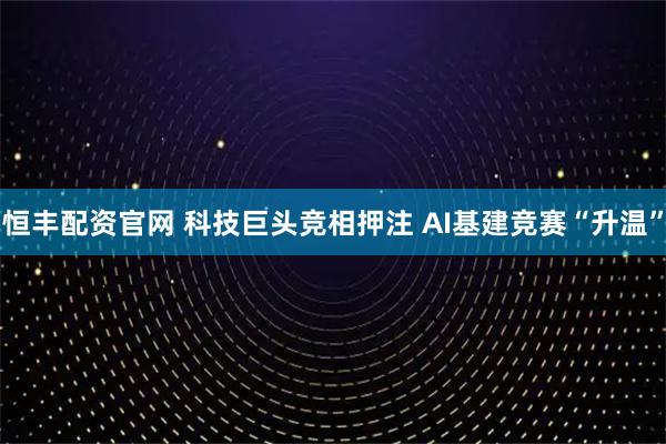恒丰配资官网 科技巨头竞相押注 AI基建竞赛“升温”