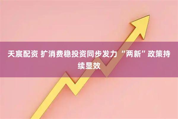 天宸配资 扩消费稳投资同步发力 “两新”政策持续显效